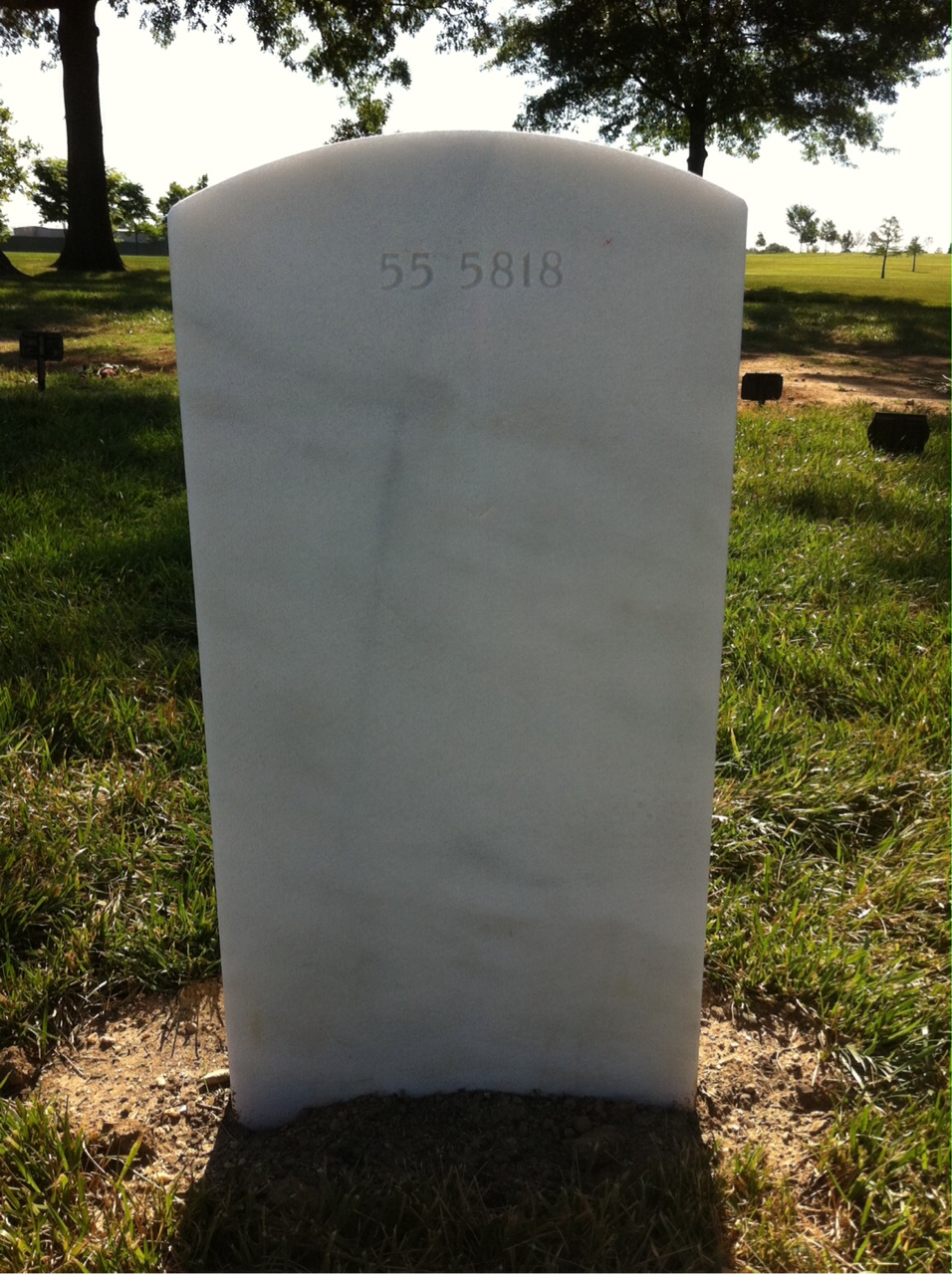Back of headstone — John Work Stephens