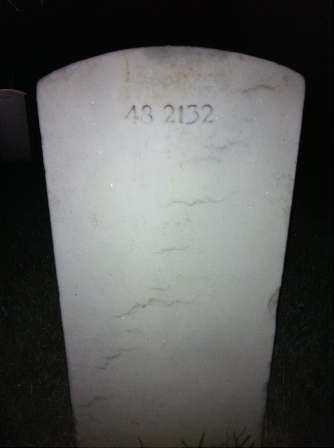 Back of headstone — Katherine Backer