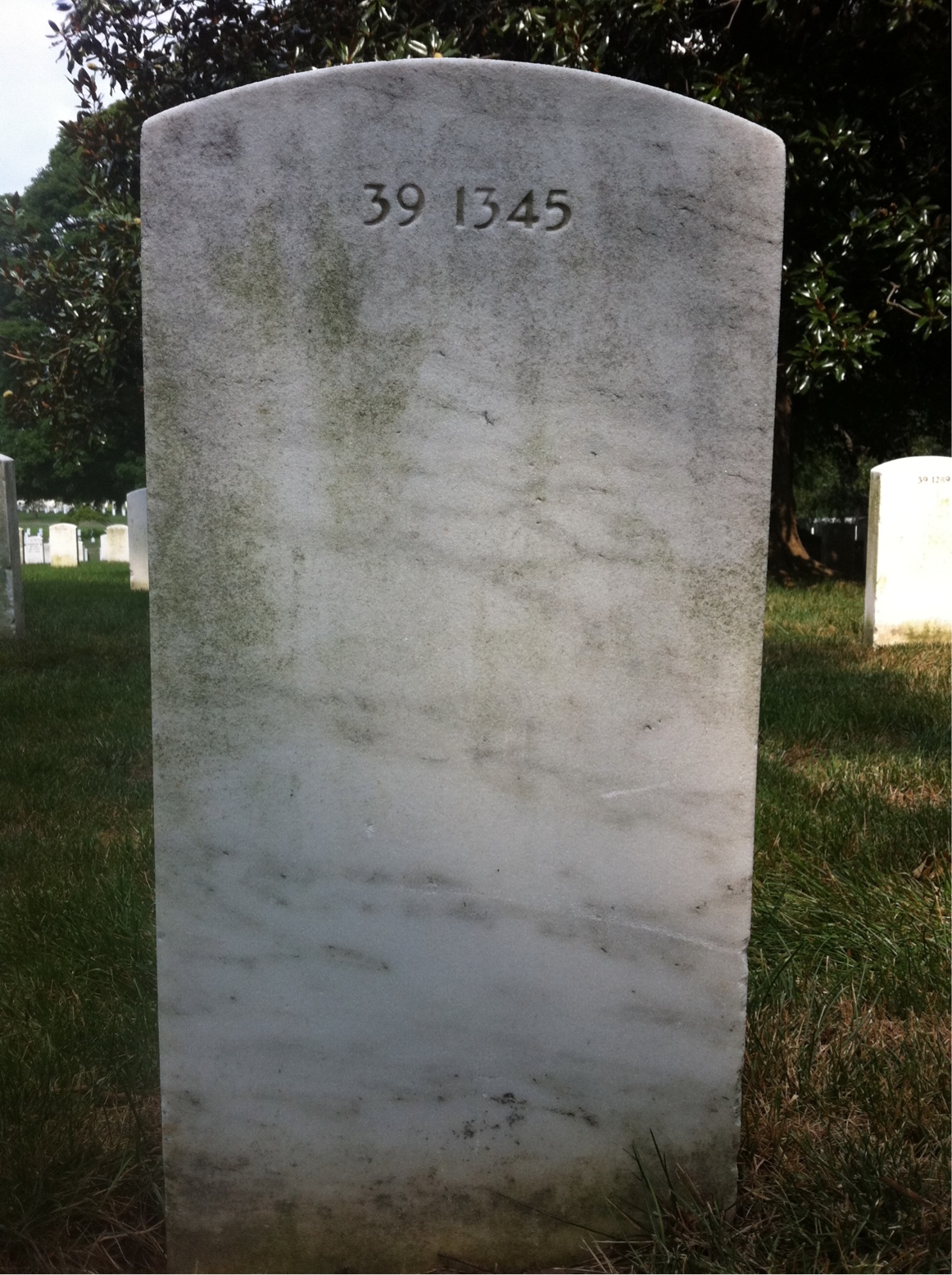 Back of headstone — Jane Baker