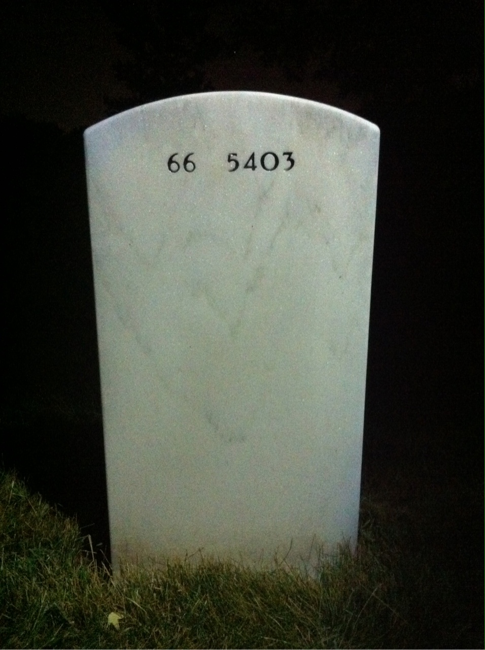 Back of headstone — John Johnson