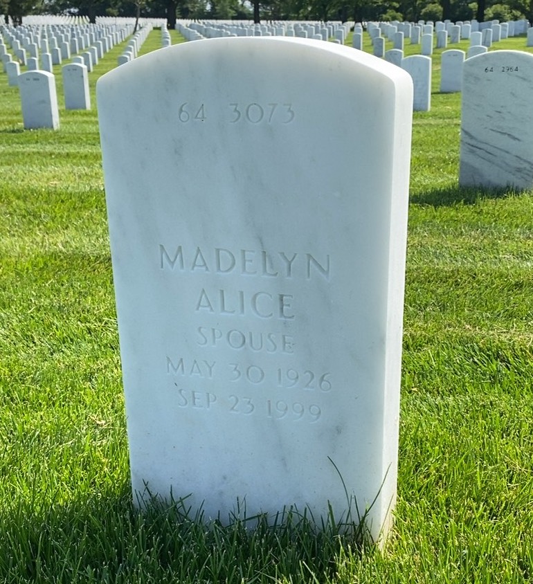 Back of headstone — Carl Huth