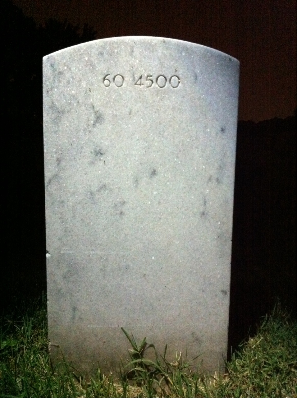 Back of headstone — Harold Moran