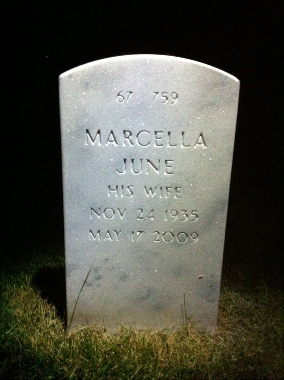 Back of headstone — Lee Larkin