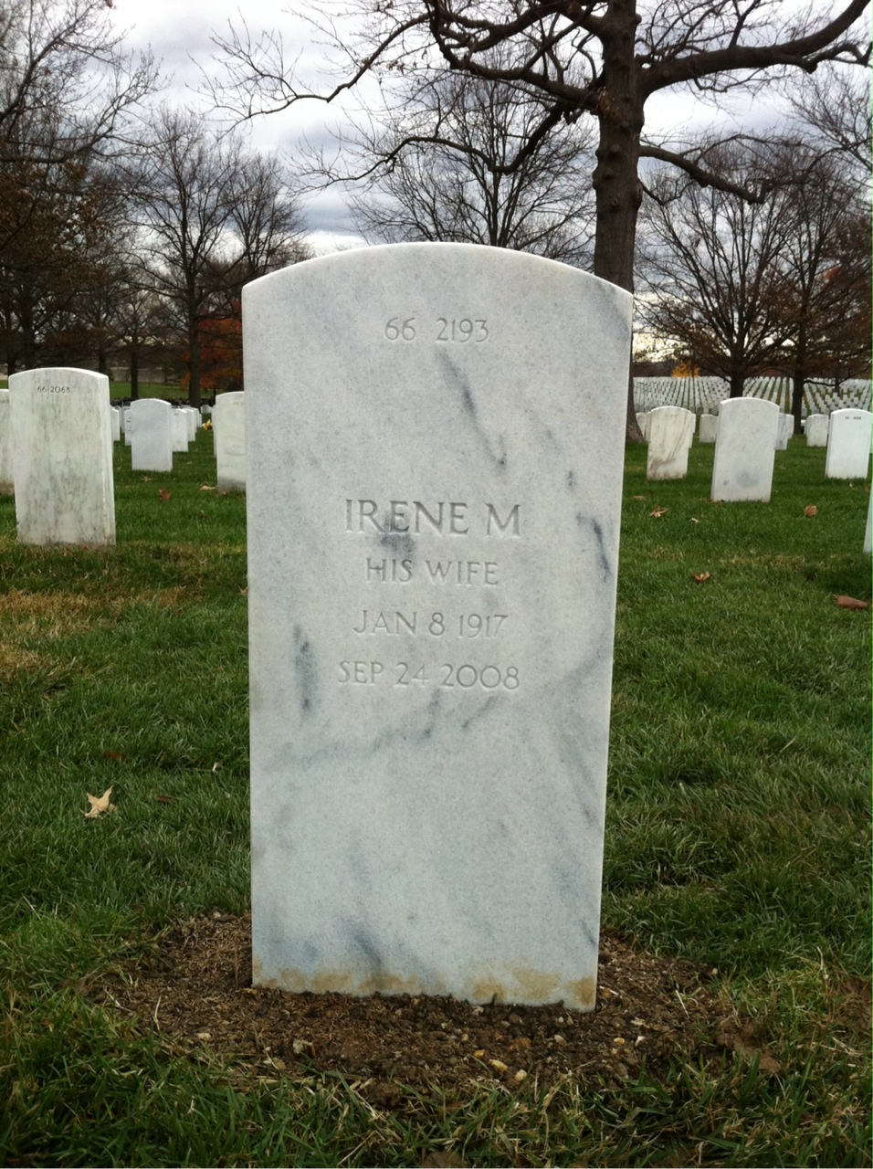 Back of headstone — James Miller