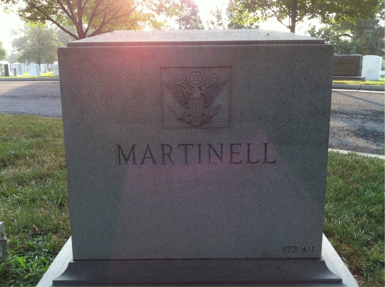 Back of headstone — Bill Hunter Martinell