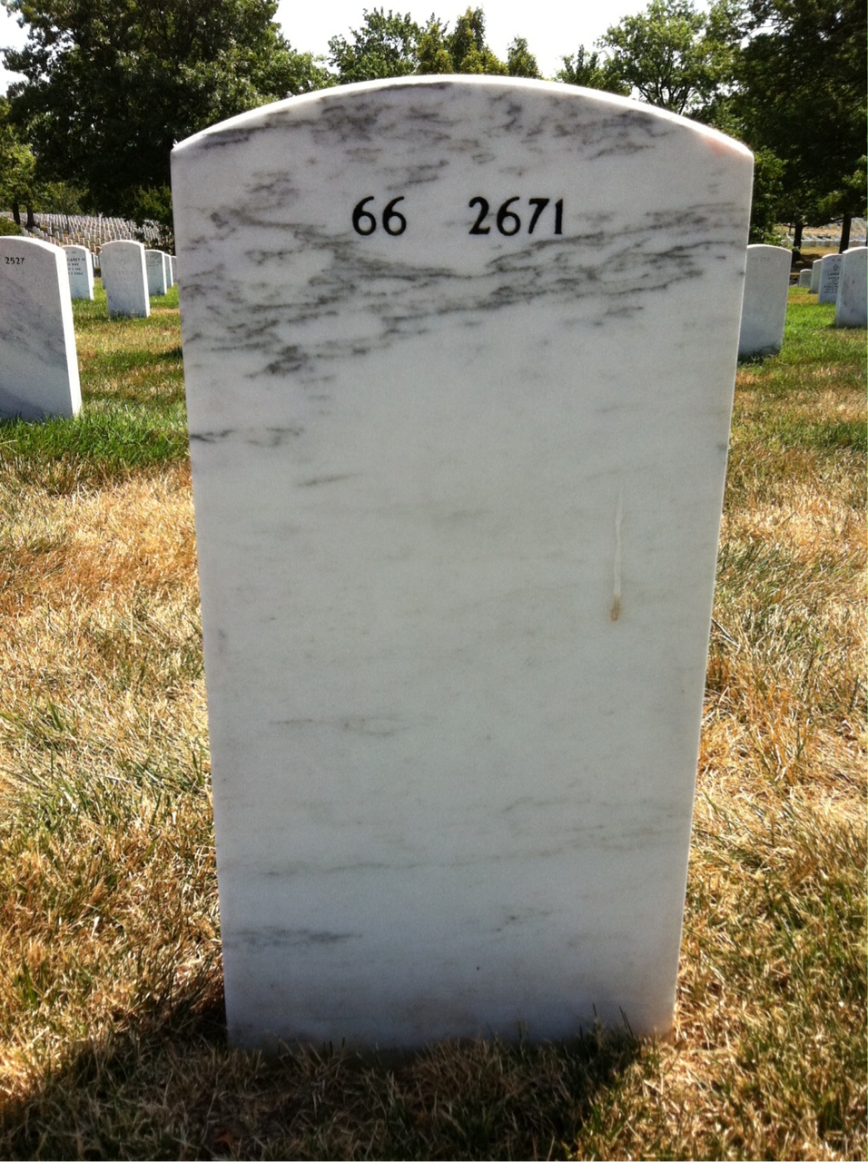 Back of headstone — Richard Wersel