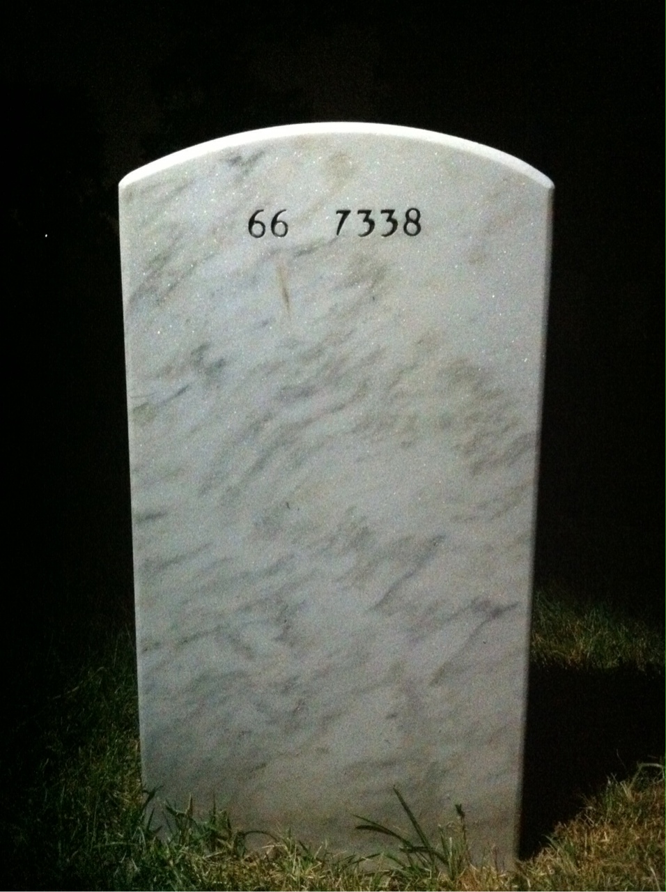 Back of headstone — Val Casil