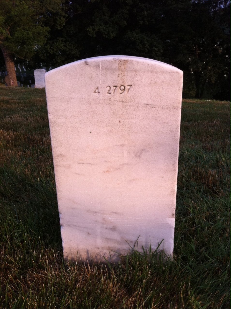 Back of headstone — Kirke Andersson