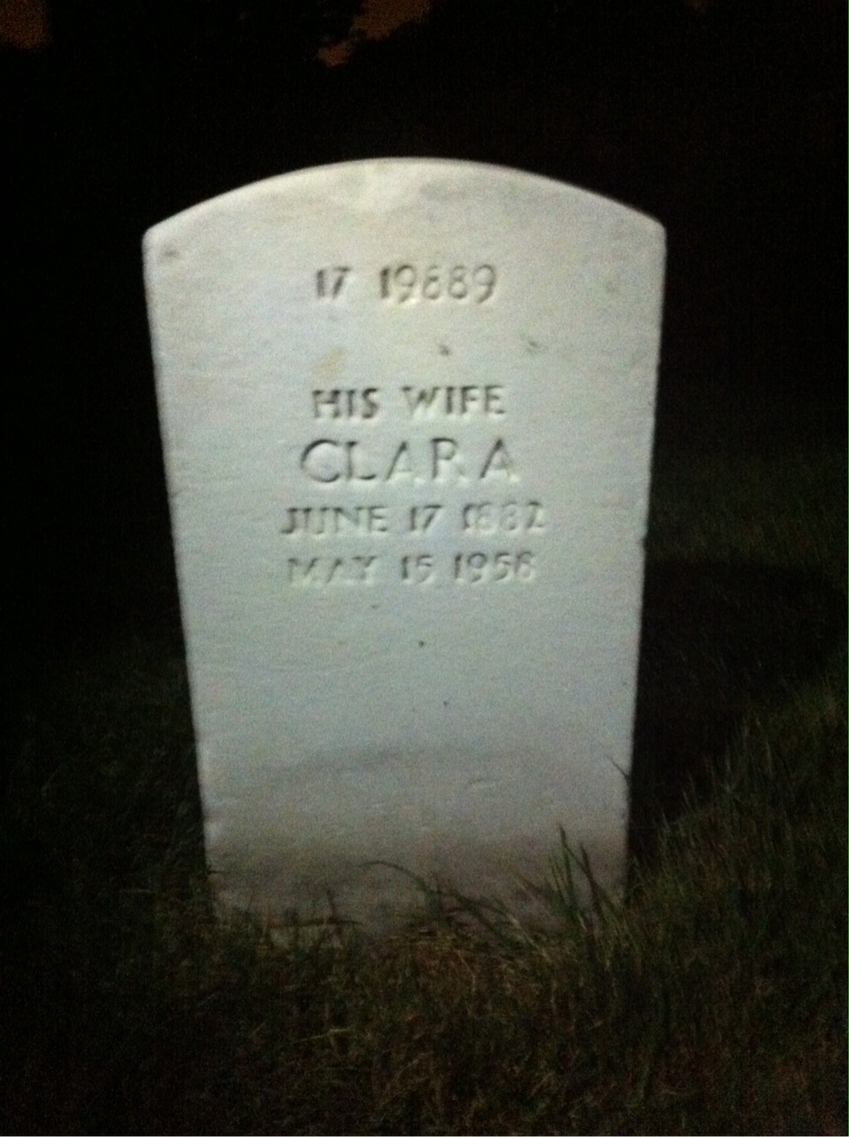 Back of headstone — Jacob Cunningham