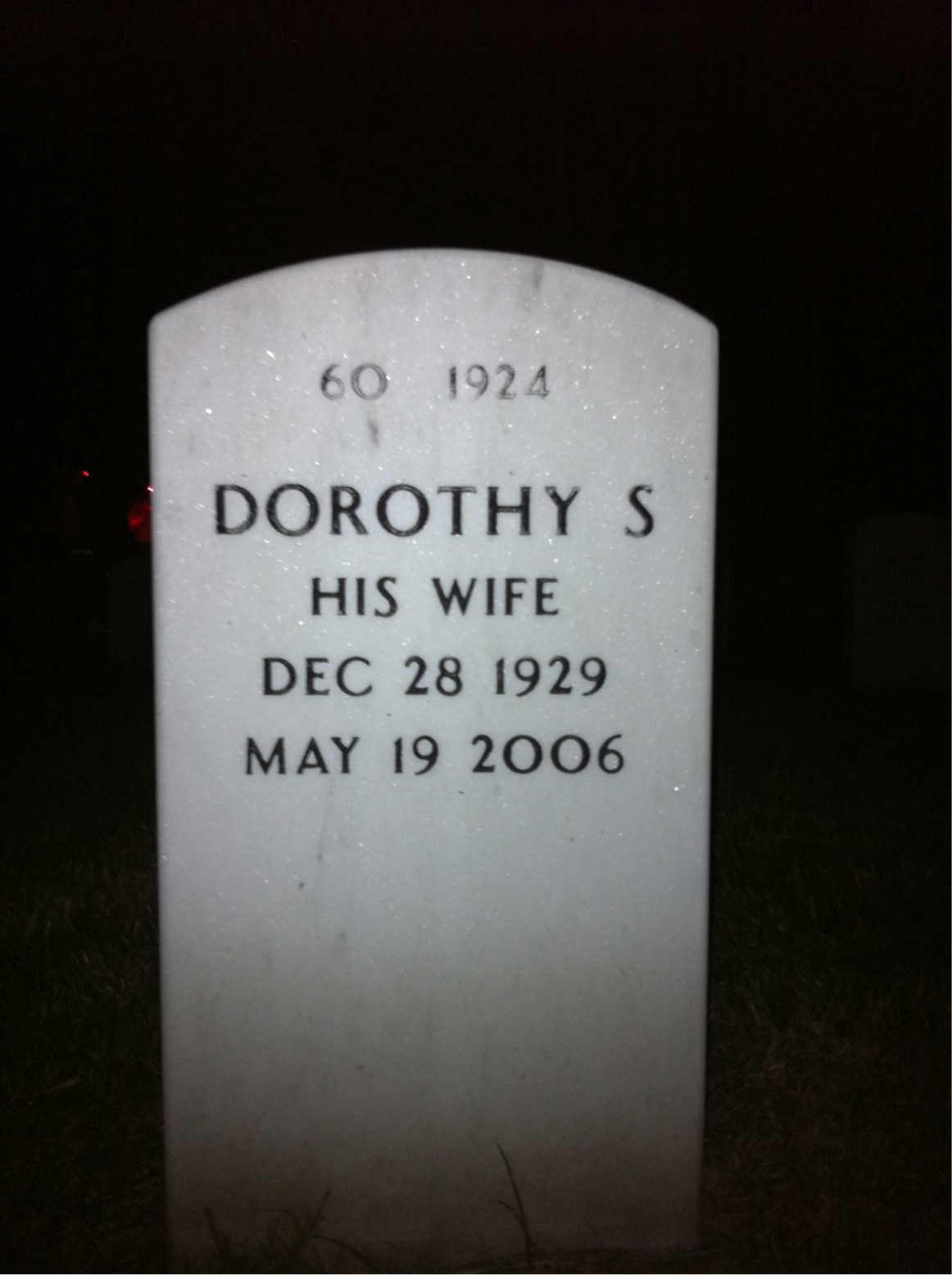 Back of headstone — Ervin Williams