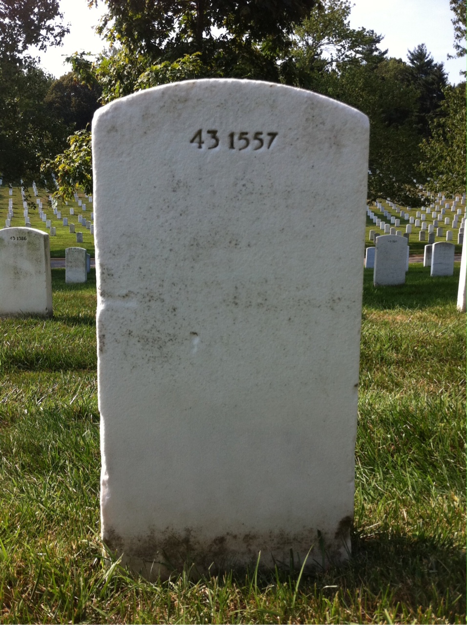 Back of headstone — Emil Monzie