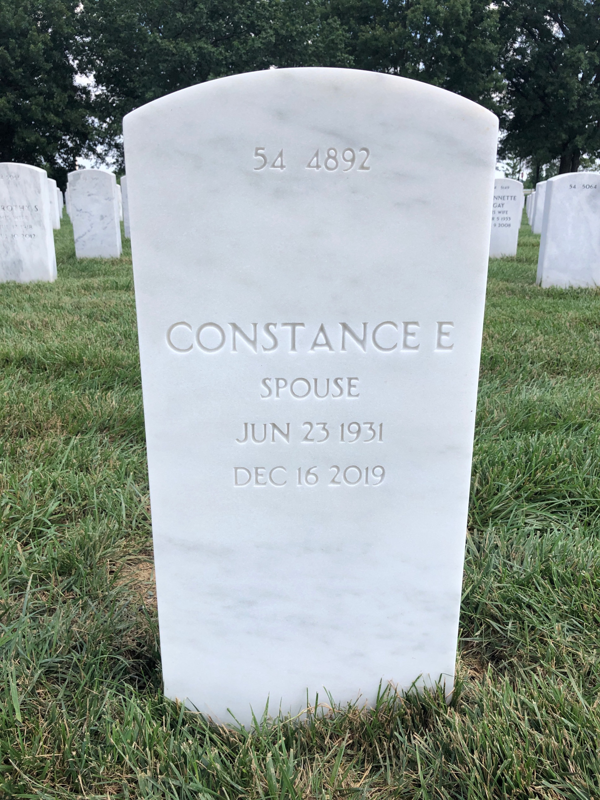 Back of headstone — Donald Kirby