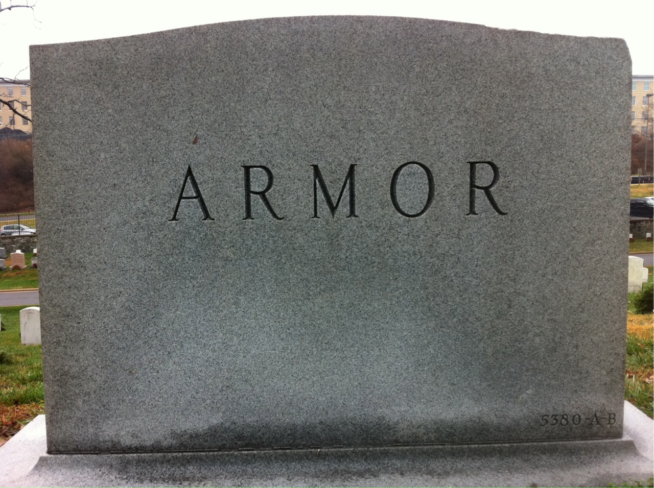 Back of headstone — Harry Armor