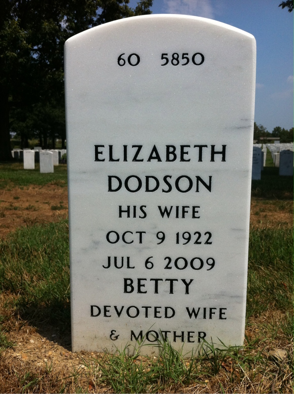 Back of headstone — Kenan Childers