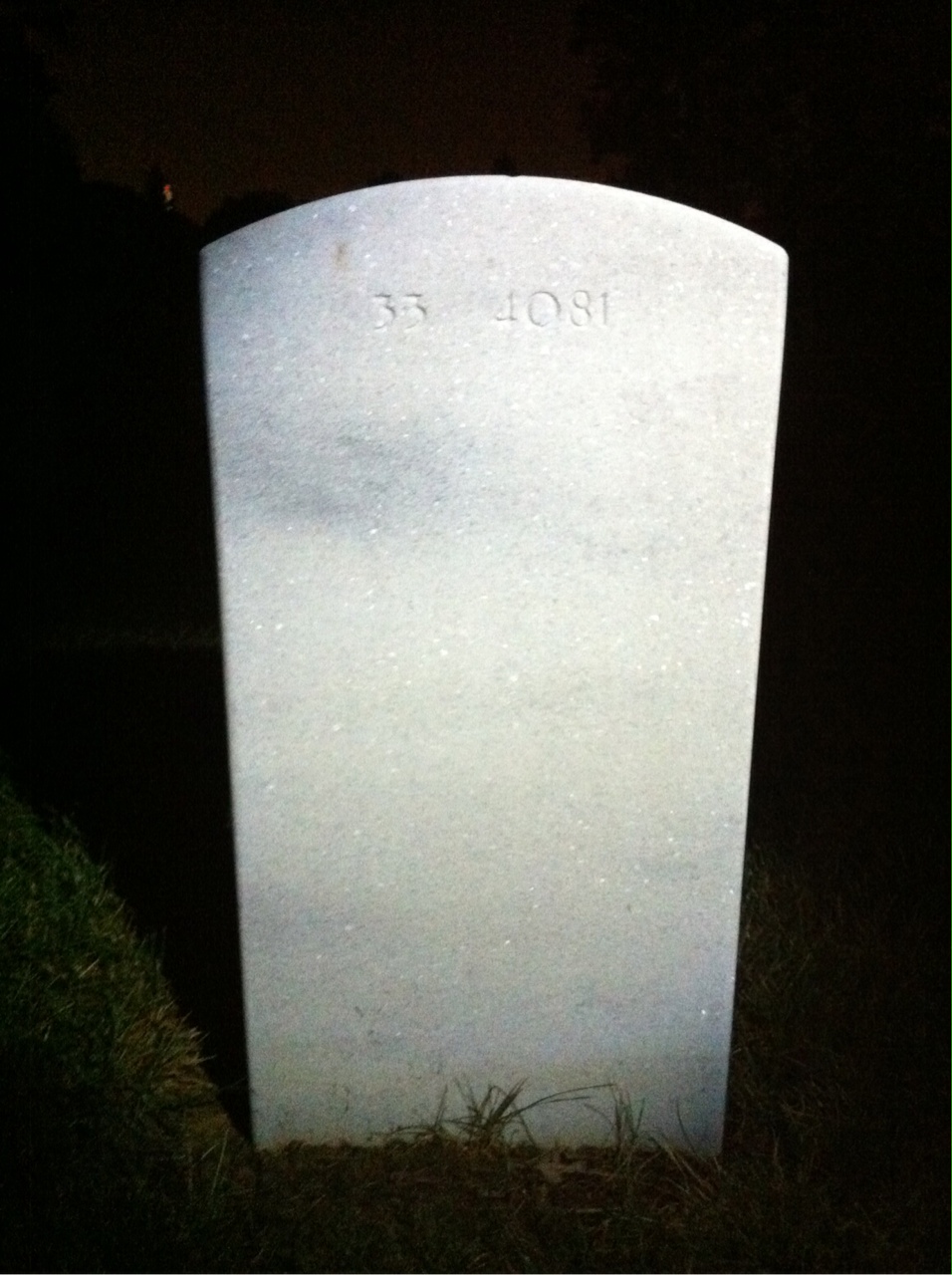 Back of headstone — Harry Benner