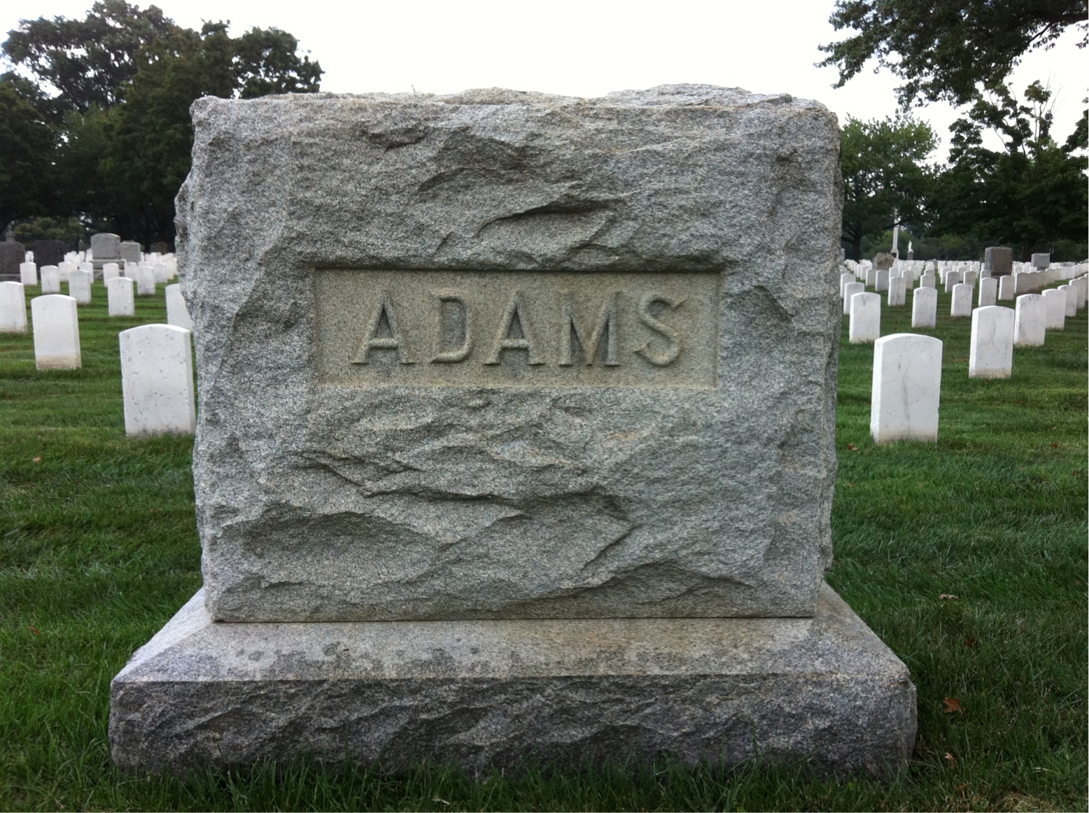 Back of headstone — Robert Adams