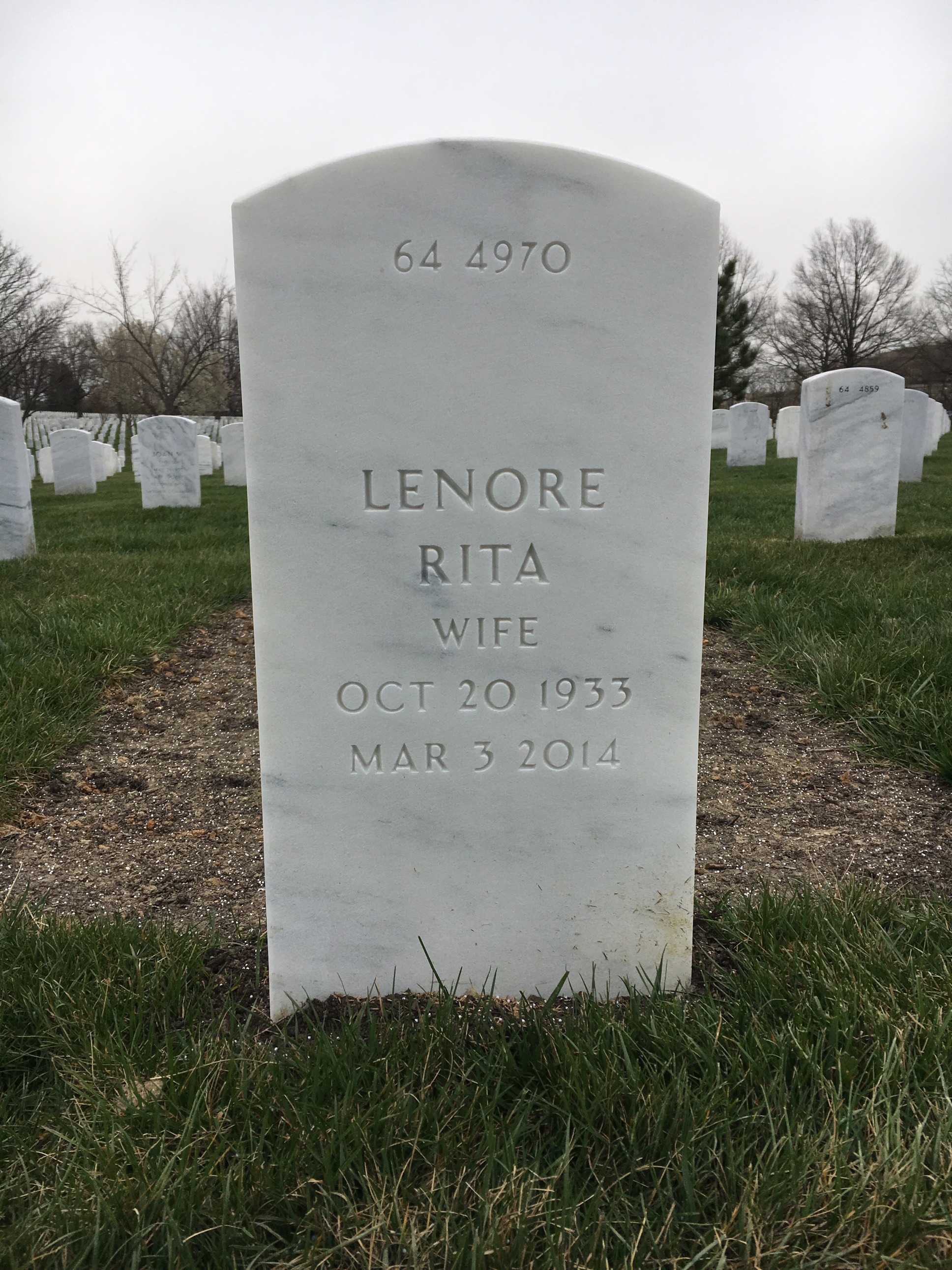 Back of headstone — William Conrad Binzer