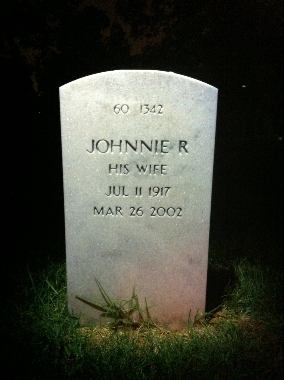 Back of headstone — Morris Murray