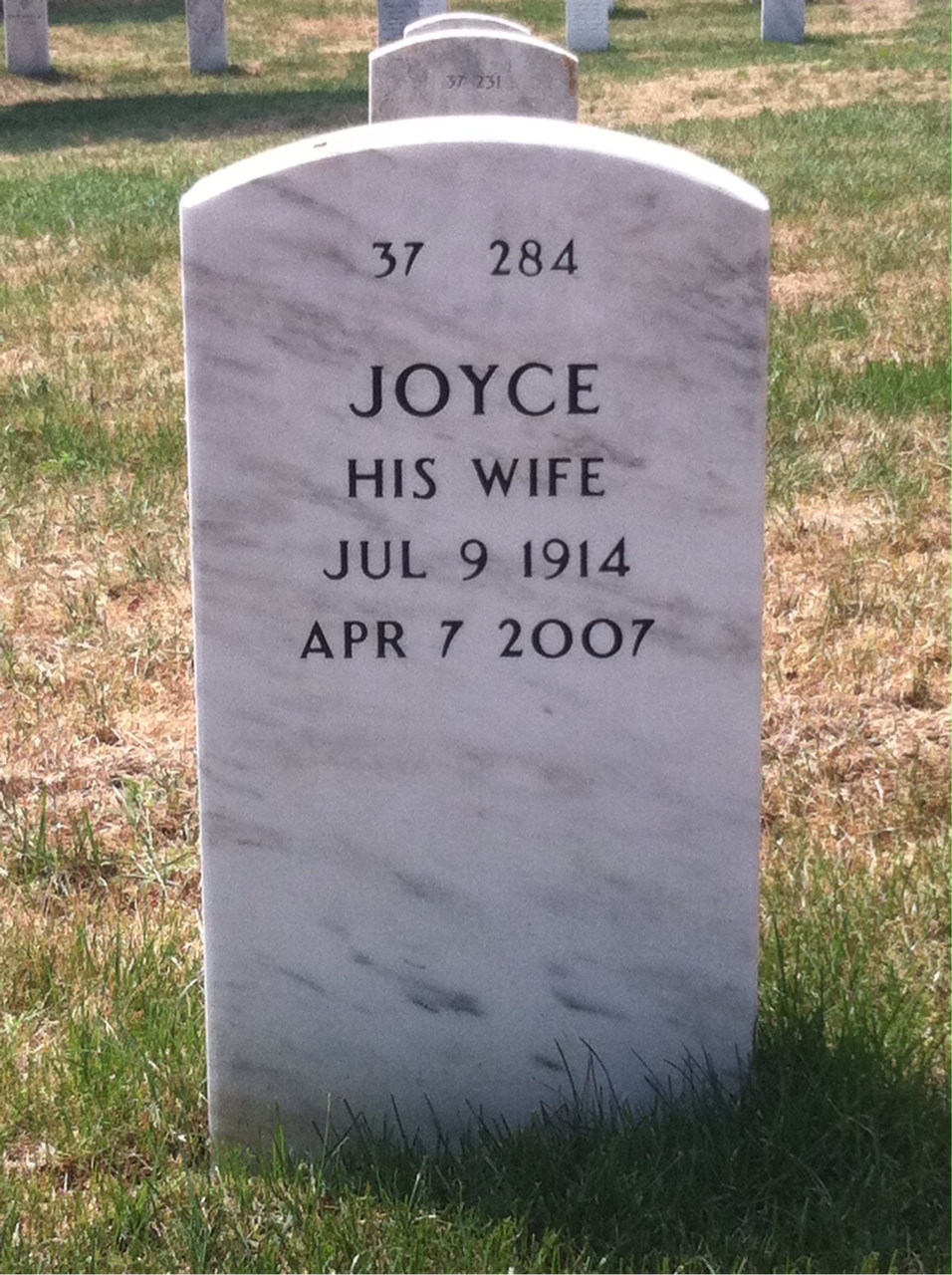 Back of headstone — William Pitzer