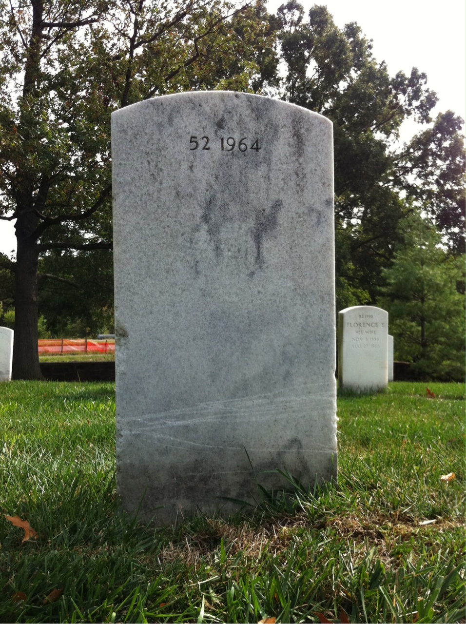 Back of headstone — Karen Munera