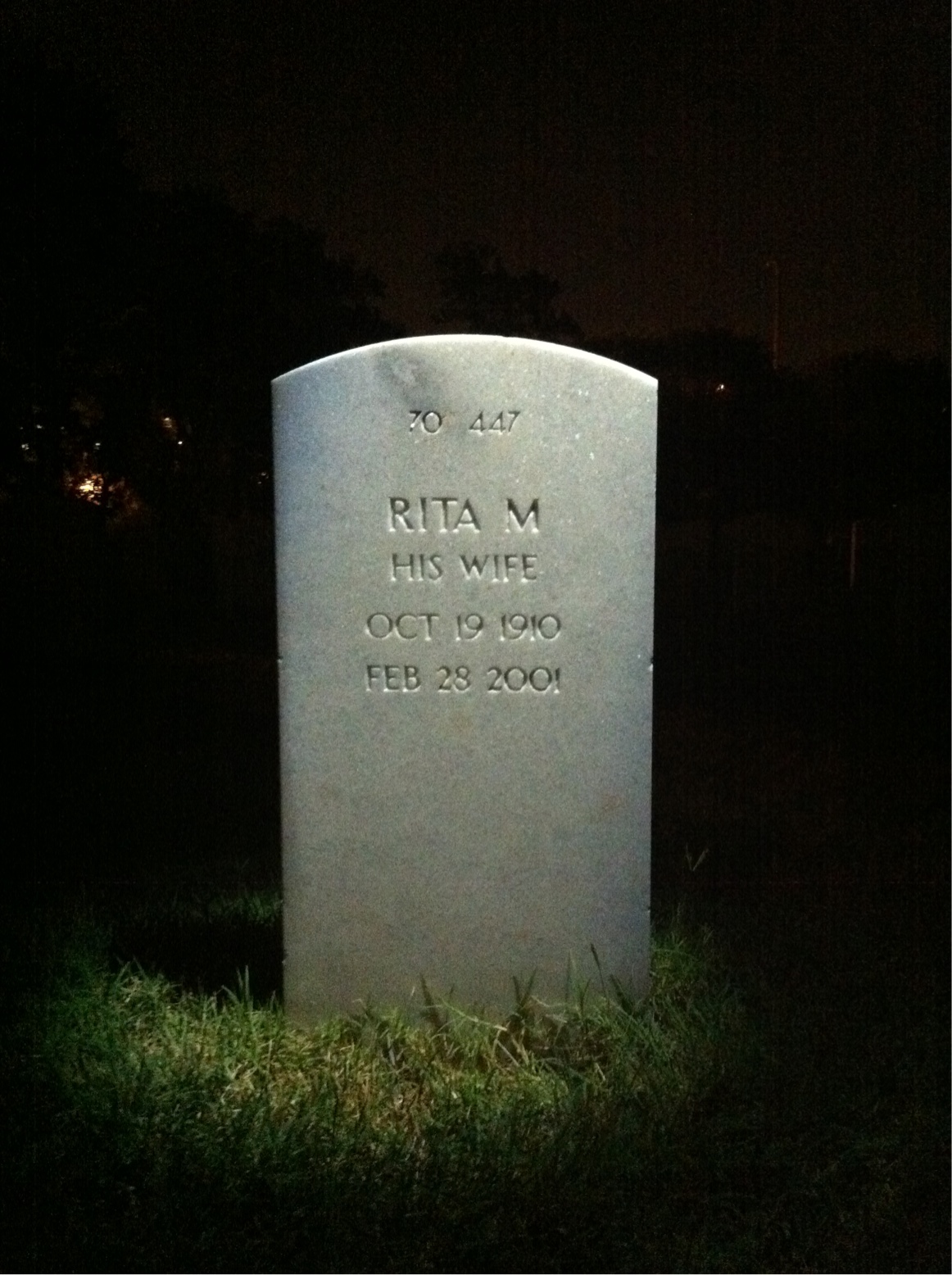 Back of headstone — Joseph F Sullivan