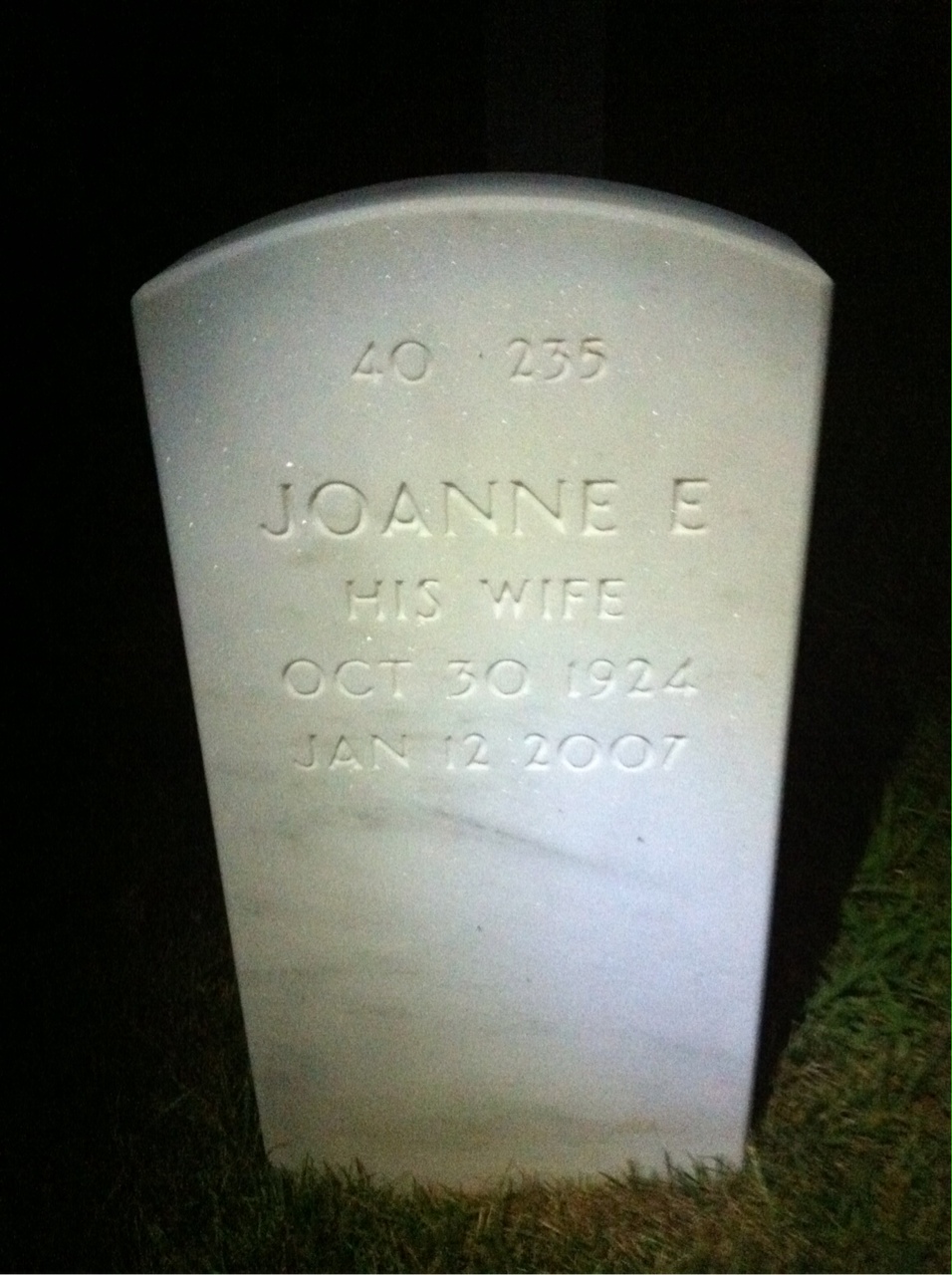 Back of headstone — William Acker