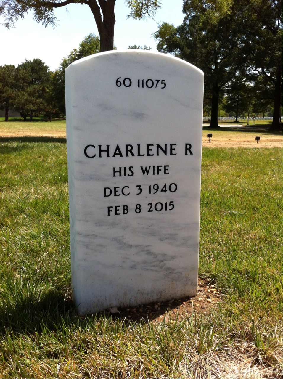 Back of headstone — Archie Moss