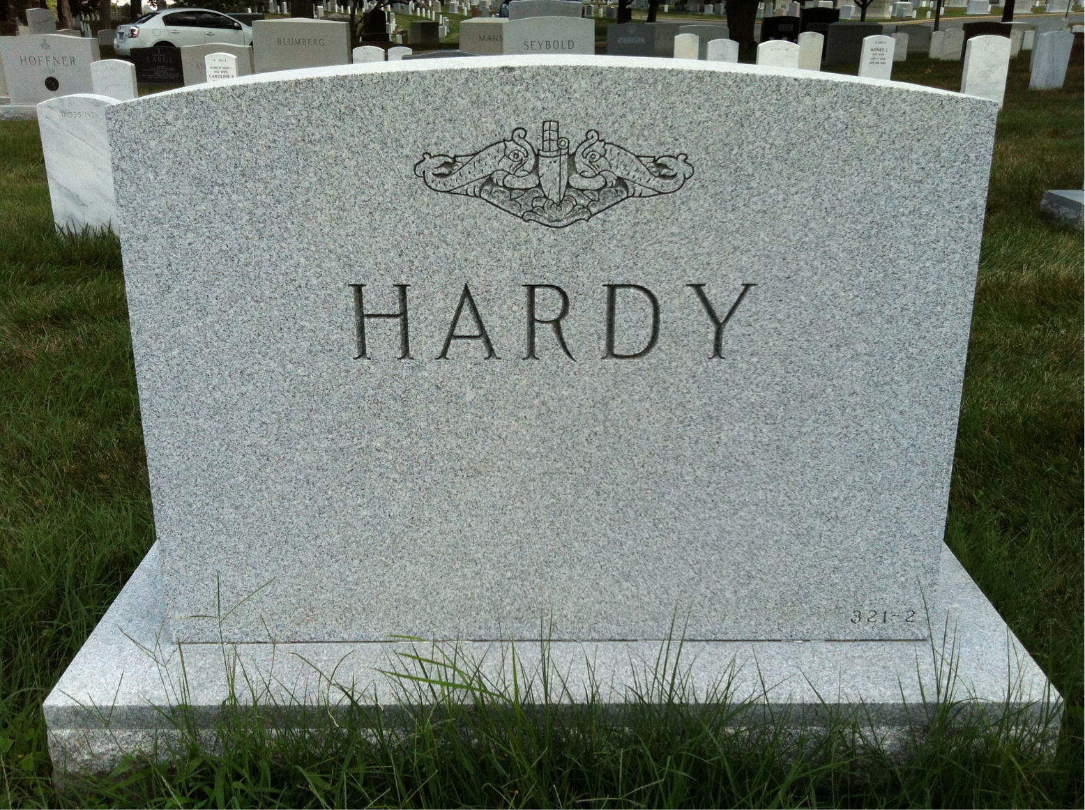 Back of headstone — William Agee Hardy