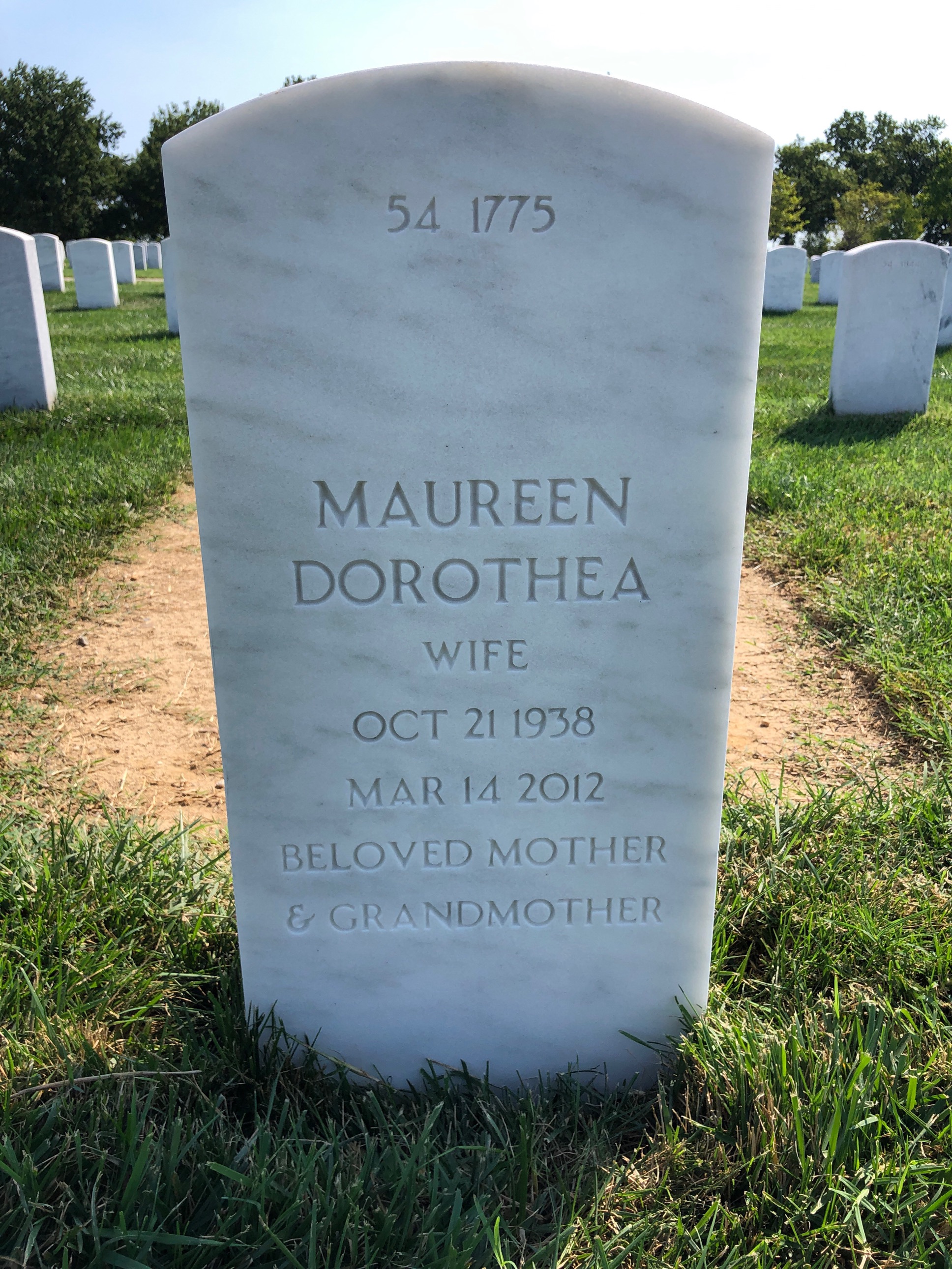Back of headstone — Lawrence Francis Deangelo