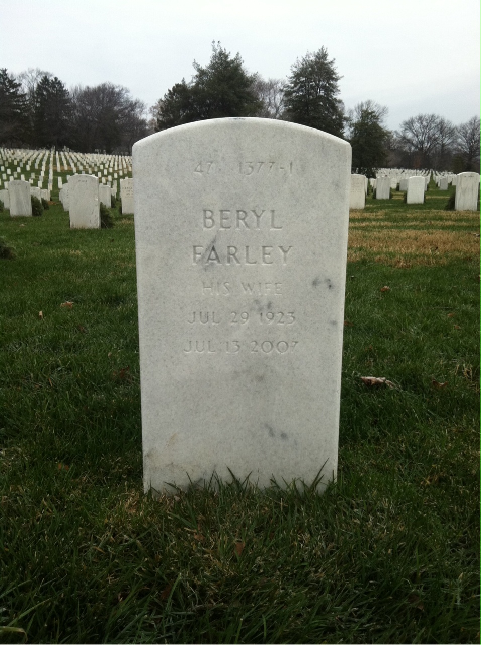 Back of headstone — Ronald Graham