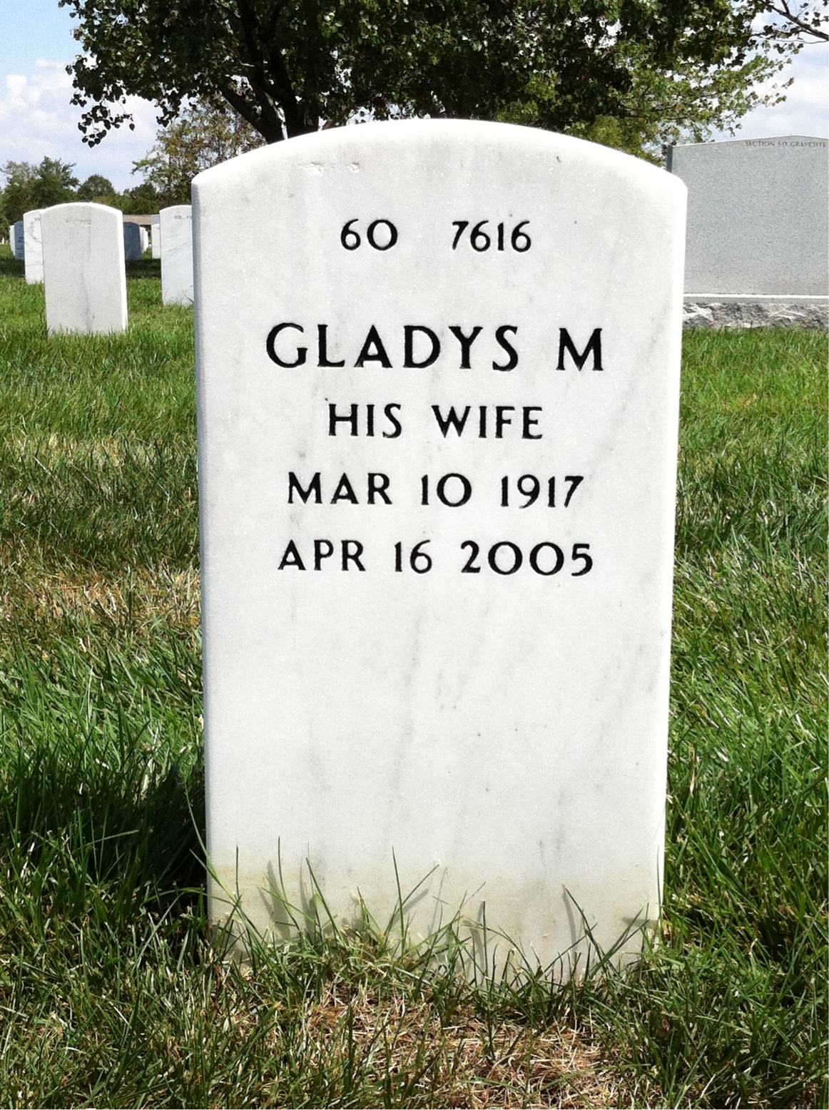 Back of headstone — Carl Price