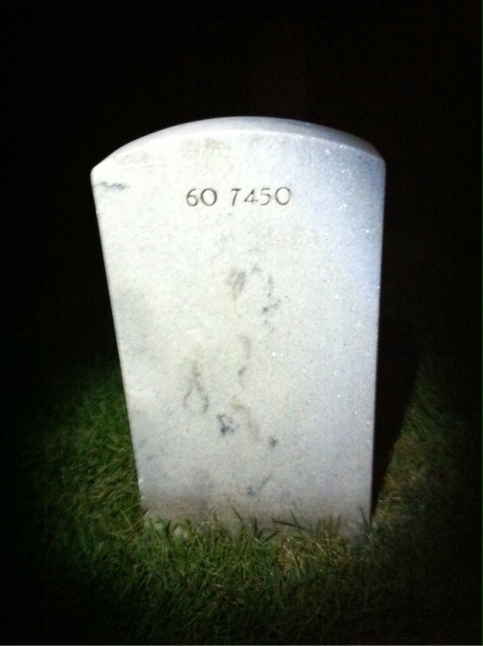 Back of headstone — William F Sanford