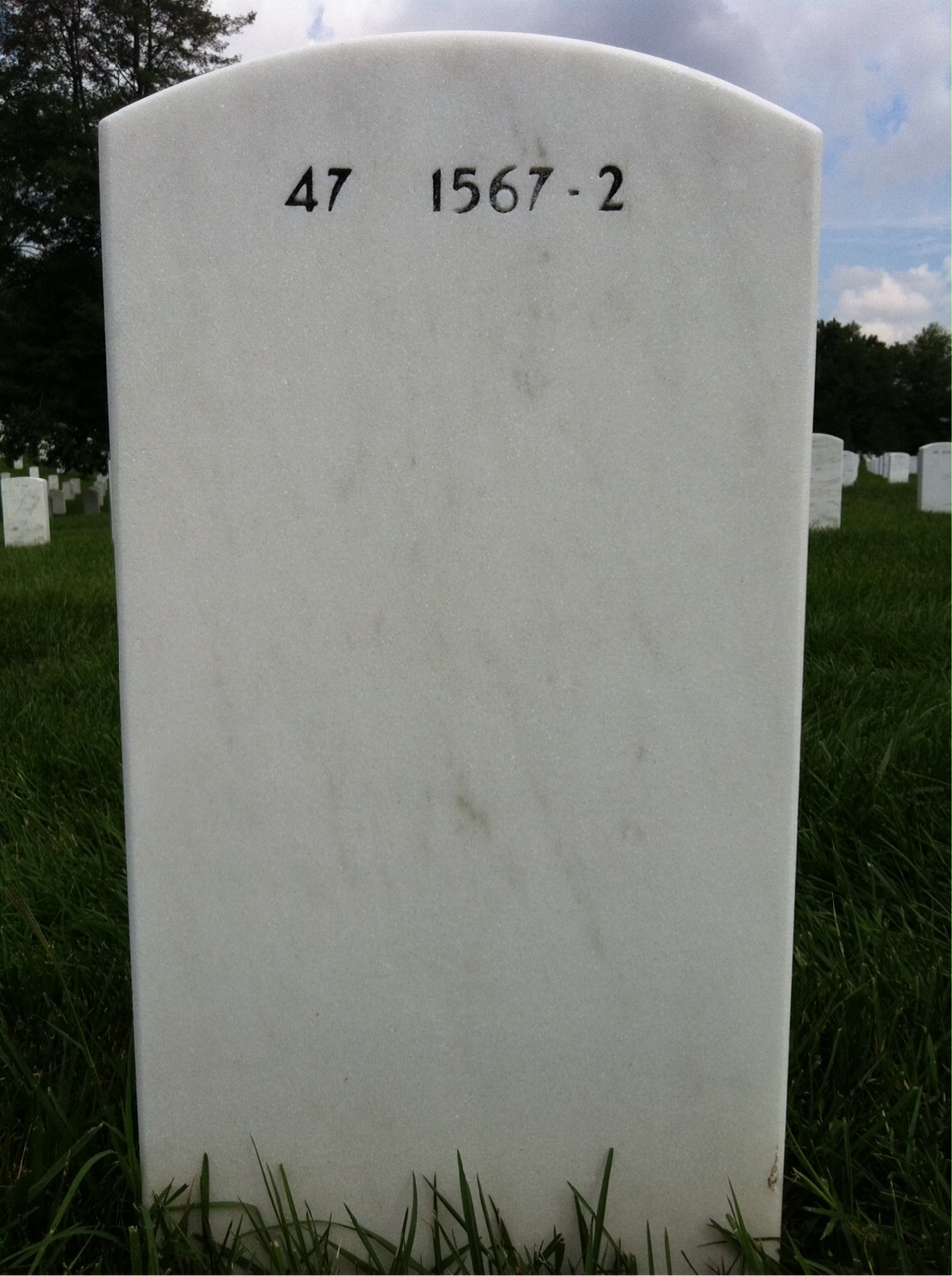 Back of headstone — Bernard Cotton