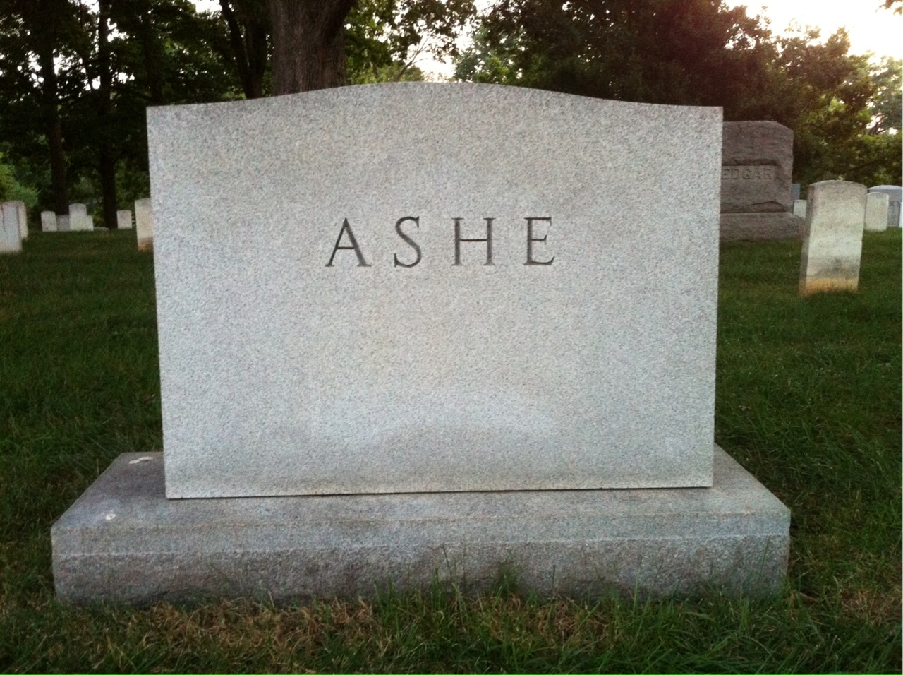 Back of headstone — Margaret Ashe