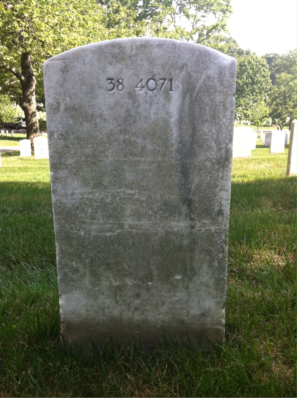 Back of headstone — Harry William Brown