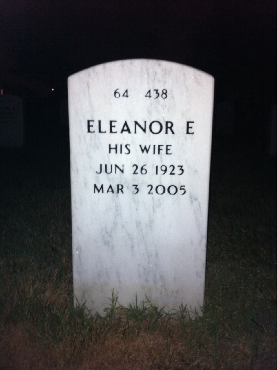 Back of headstone — Joseph Brown