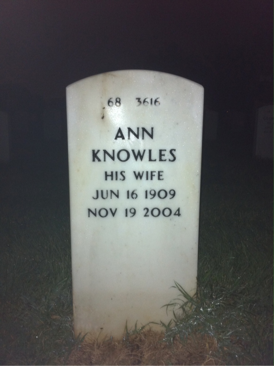Back of headstone — Arthur Boone