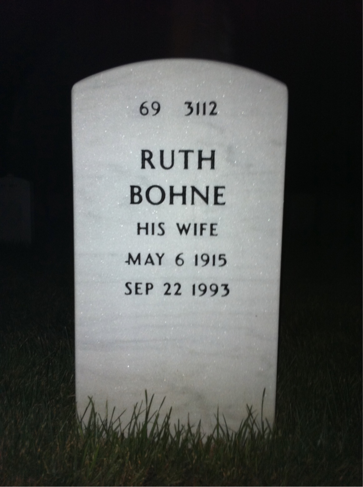 Back of headstone — Robert Pearson