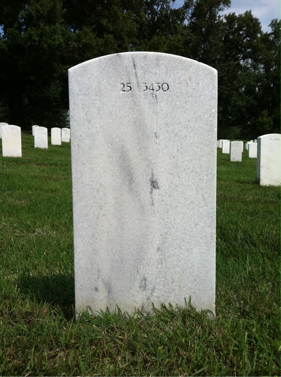 Back of headstone — Donald Hill