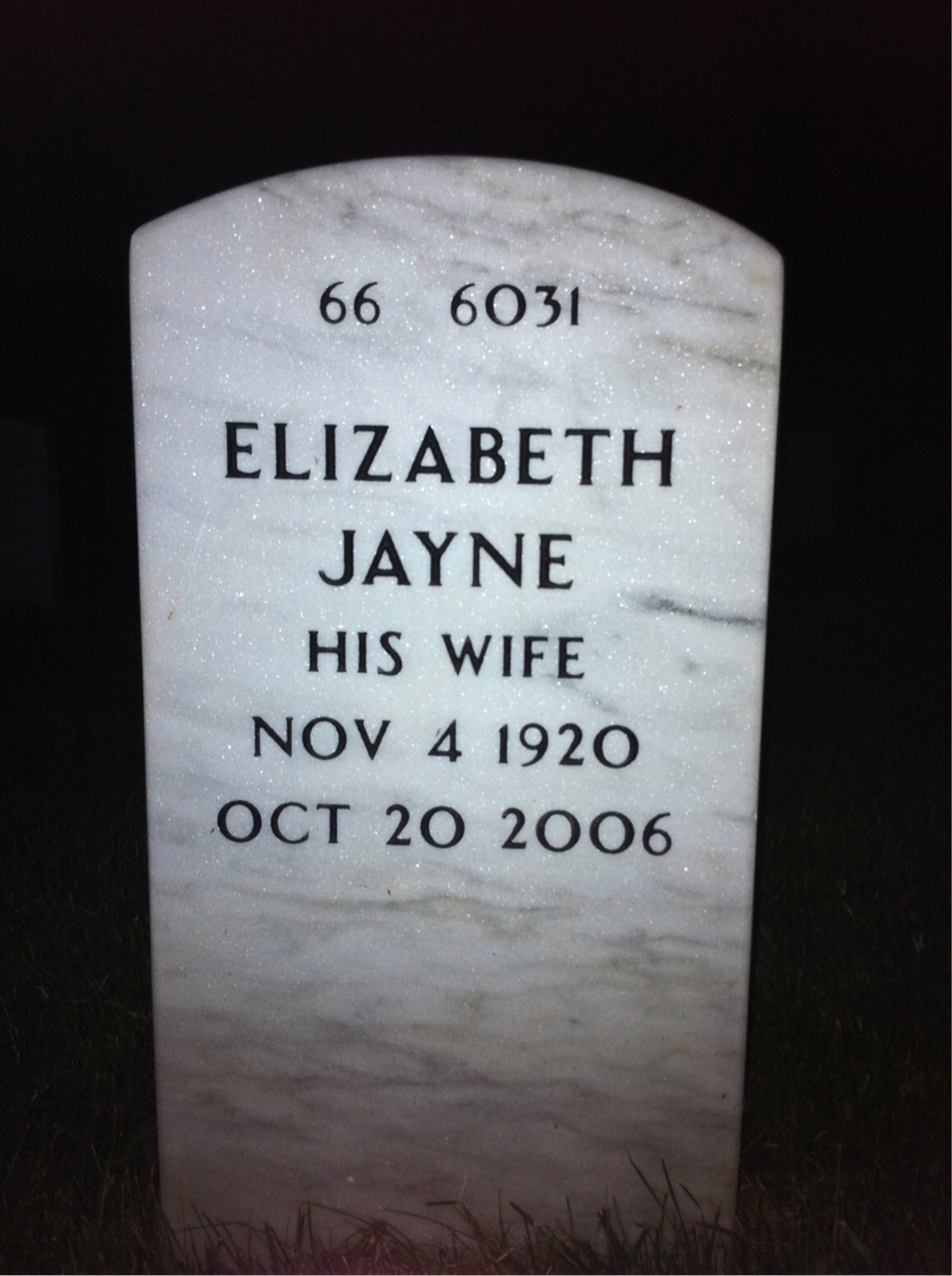 Back of headstone — George Bodecker