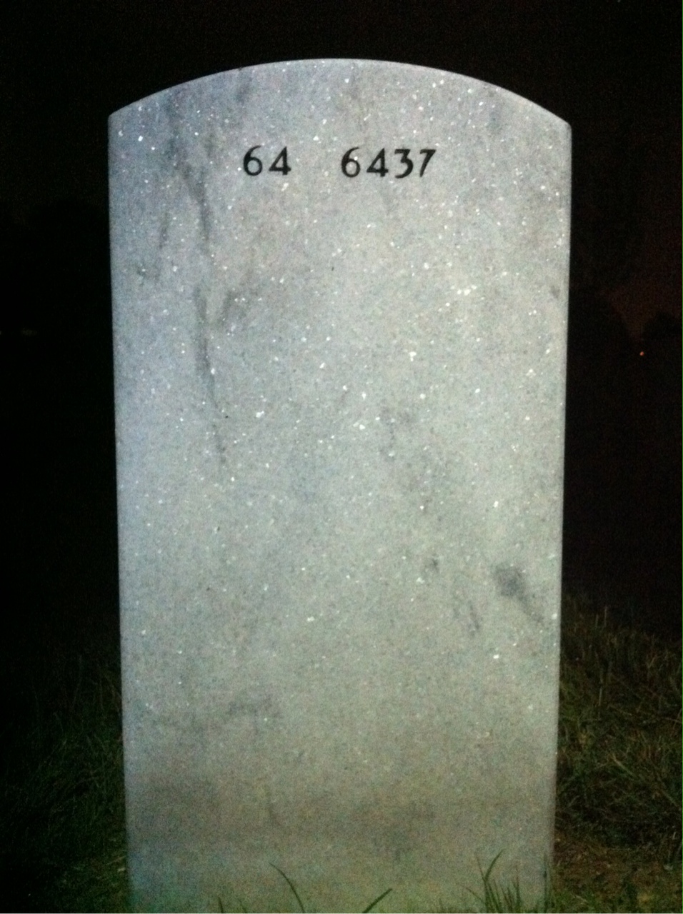 Back of headstone — John Johnson