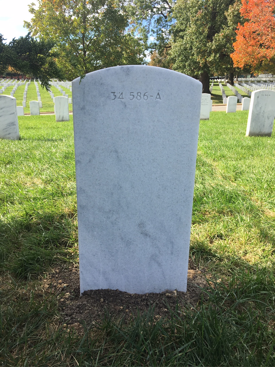 Back of headstone — James Mendell