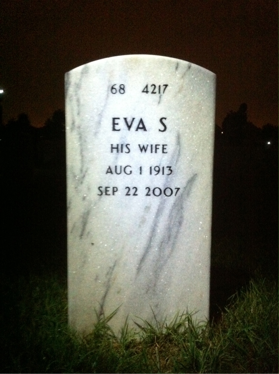 Back of headstone — Ralph Decourcey