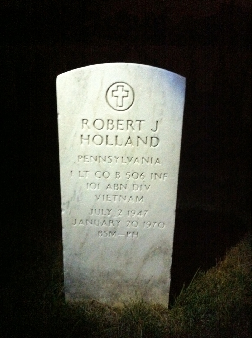 Headstone of Robert Joseph Holland