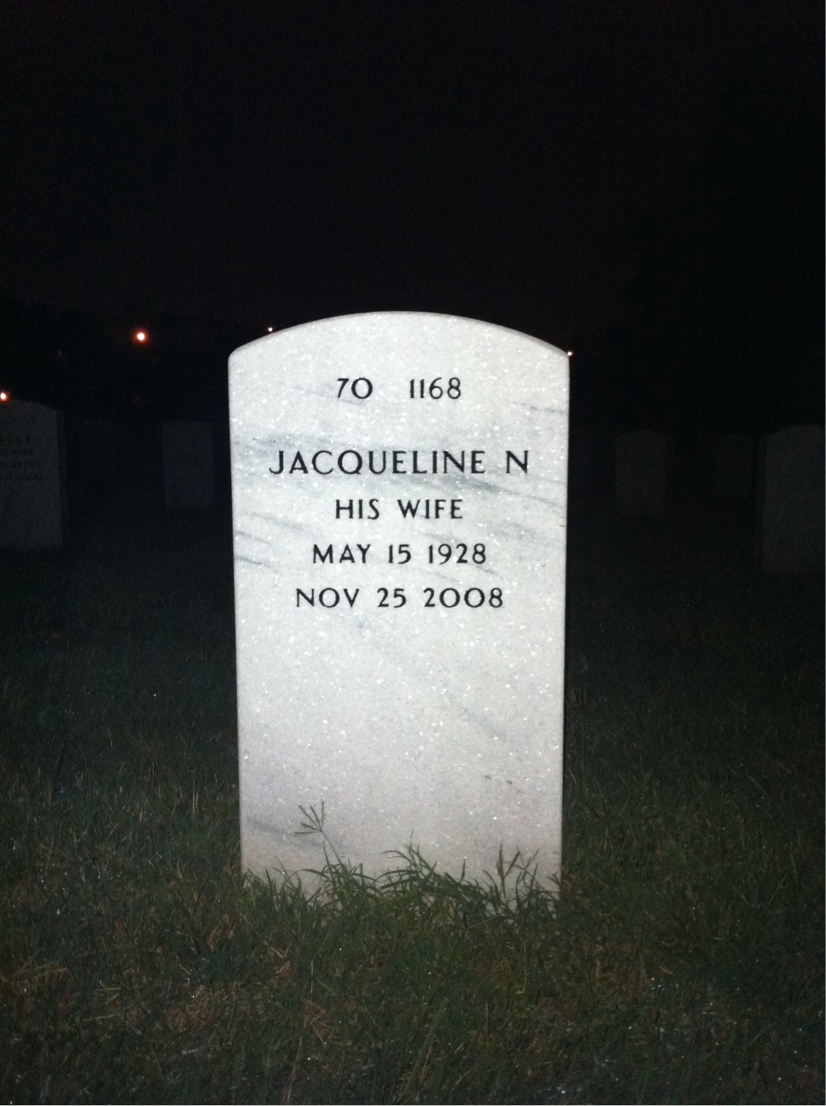 Back of headstone — Rolland Johnson