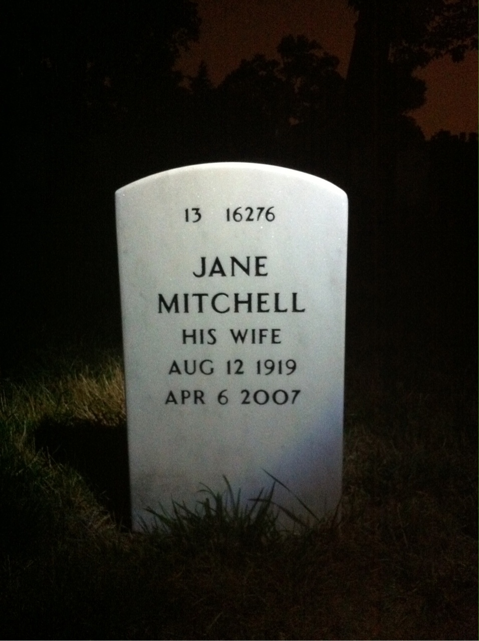 Back of headstone — David Darlington