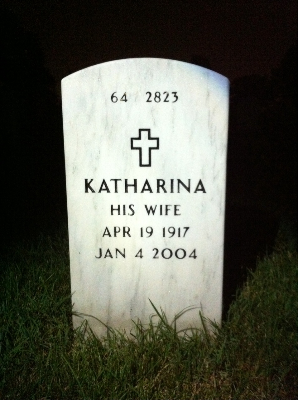 Back of headstone — Eugene Pettinger