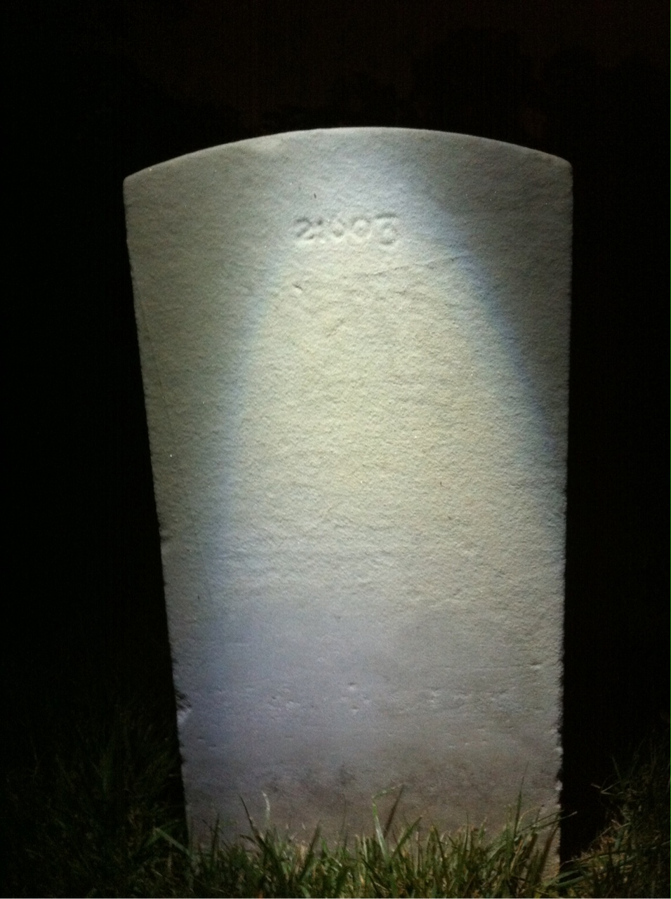 Back of headstone — Aubrey Aaron