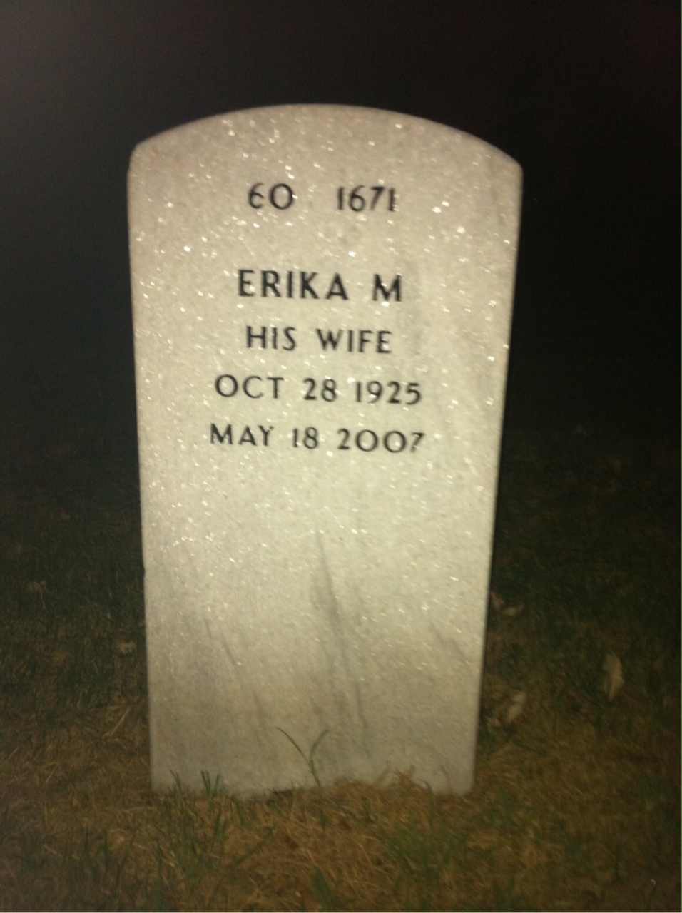 Back of headstone — Godfrey Baumgartner