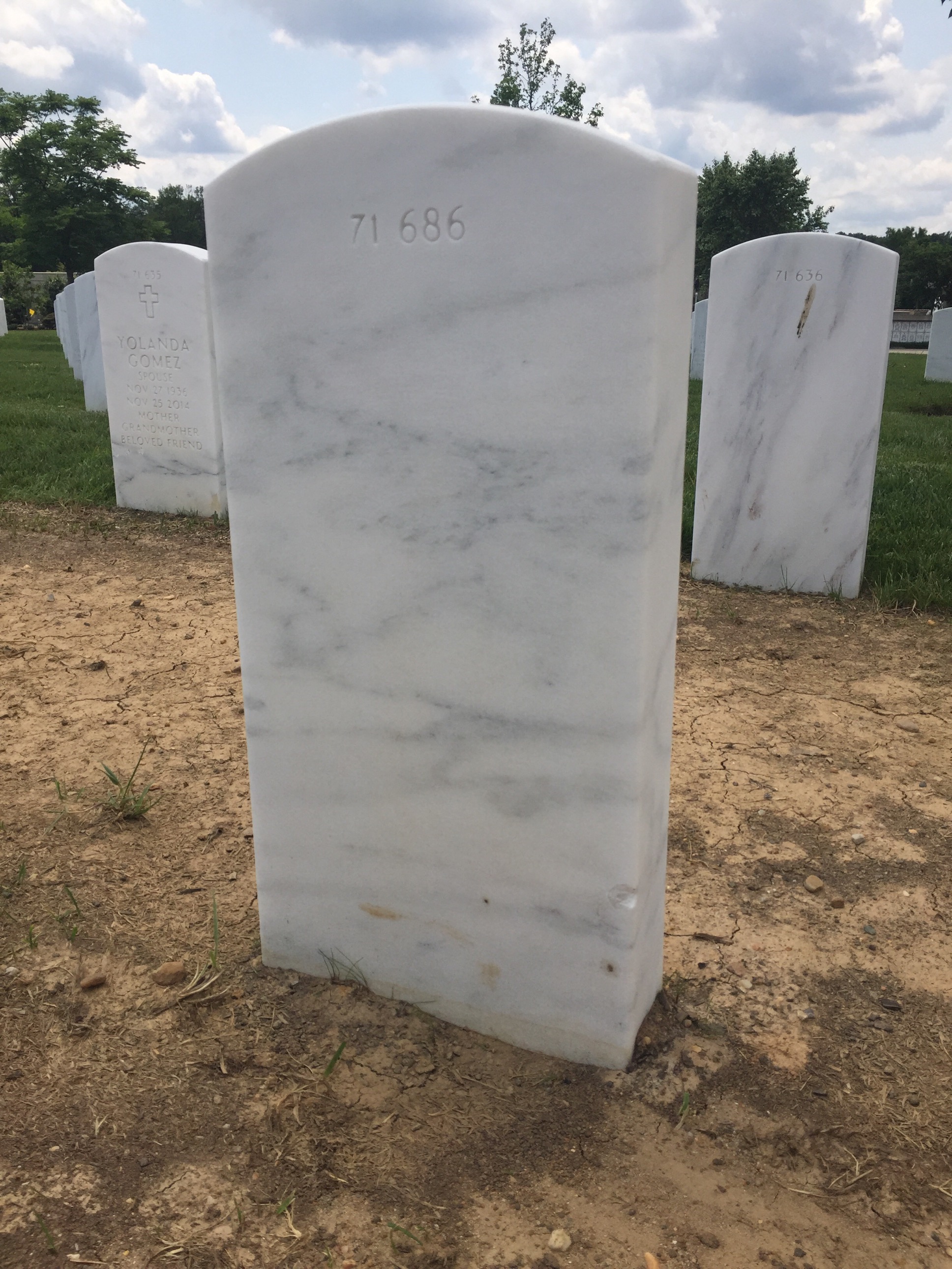 Back of headstone — Lloyd Morris